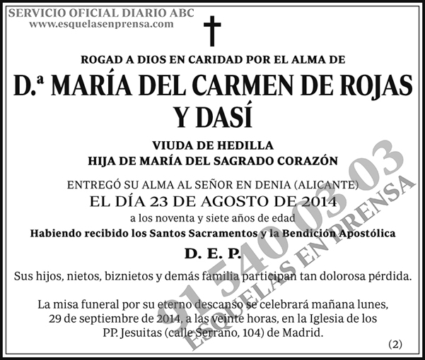 María del Carmen de Rojas y Dasí